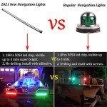Botepon Navigation Lights for Boats led, Adhesive Install Red and Green Bow and Deck Lights for Night Fishing, IP67 Waterproot for for Pontoon, Bass, Dinghy, Kayak Jon Boat