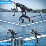 PLUSINNO 2 Pack Fishing Rod Holders for Boat, Upgraded Dual-V Shaped Design, Fit Round/Square Tube Boat Fishing Gear