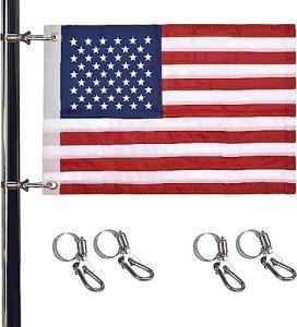 Universal Boat Flag Marine 12"x18" with 4 Boat Flag Pole Kits USA Flag with 50 Embroidered Stars