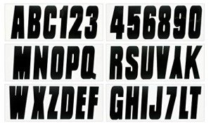 Hardline Products Series 350 Factory Matched 3-Inch Boat & PWC Registration Number Kit, Solid Black - BLK350EC