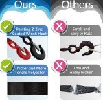 Heavy Duty Boat Trailer Winch Strap with Hook - 2" x 20' - 10,816lbs Breaking Strength, Hand Crank, Automotive Towing
