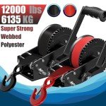 Heavy Duty Boat Trailer Winch Strap with Hook - 2" x 20' - 10,816lbs Breaking Strength, Hand Crank, Automotive Towing