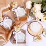 Elegant Mini White Rose Scented Candles Favors