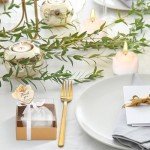 Elegant Mini White Rose Scented Candles Favors