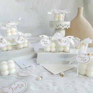 Elegant Scented Bubble Candles Wedding Favors Set