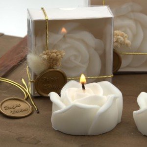 Vanilla Scented White Rose Soy Wax Candle Favors