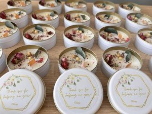 Personalized Scented Flower Candle Favors for Celebrations