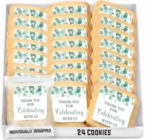 Elegant Greenery Wedding Cookies - 24 Pack Favors