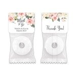 Personalized Floral Mint Wedding Favors - Set of 100