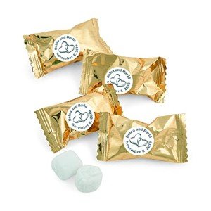 Gold Two Hearts Personalized Buttermints - 108 Pieces