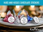 Hugs and Kisses Wedding Stickers for Favors