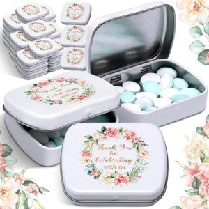 24 Wedding Mint Tins - Elegant Favors Set