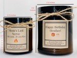 Personalized Soy Candles in Amber & Clear Jars