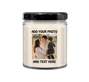 Personalized Scented Photo Candle Jar 9 Oz