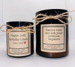 Personalized Soy Candles in Amber & Clear Jars