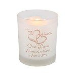 Personalized Two Hearts Votive Candle Holders - 12 PCS