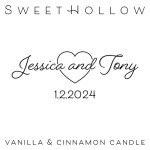 Custom Vanilla & Cinnamon Wedding Candle Favors