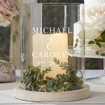 Moody Chic Personalized Wedding Hurricane Candle Holder