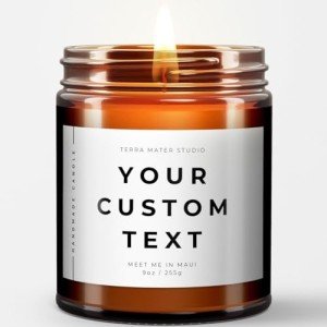 Personalized All-Natural Soy Candle for Weddings