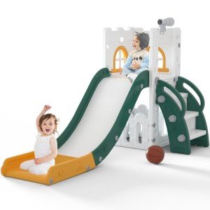 MOCUTEEN 6-in-1 Toddler Slide and Playset