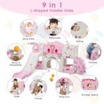 9-in-1 Toddler Slide and Climber Playset