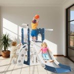 LulliSpace 6-in-1 Toddler Slide and Climber Set