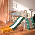 MOCUTEEN 6-in-1 Toddler Slide and Playset