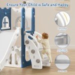 LulliSpace 6-in-1 Toddler Slide and Climber Set