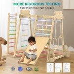 9-in-1 Wooden Indoor Jungle Gym for Kids