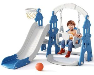 XJD 5-in-1 Toddler Slide and Swing Set