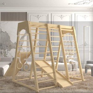 Toddler Indoor Jungle Gym with Swing and Slide