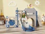 Toddler 9-in-1 Bus Slide Playset - Blue & Gray