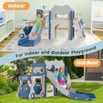 Toddler 9-in-1 Bus Slide Playset - Blue & Gray