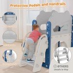 Toddler 9-in-1 Bus Slide Playset - Blue & Gray