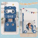 Toddler 9-in-1 Bus Slide Playset - Blue & Gray