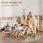 Pikler Triangle Climbing Set with Cushions for Kids