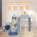 Toddler 9-in-1 Bus Slide Playset - Blue & Gray