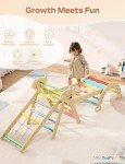 Twinkoo 8-in-1 Wooden Pikler Triangle Climber