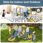 Toddler Slide with Basketball Hoop and Swing