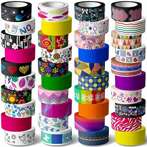40 Rolls Washi Tape Set - Colorful DIY Crafting Tape