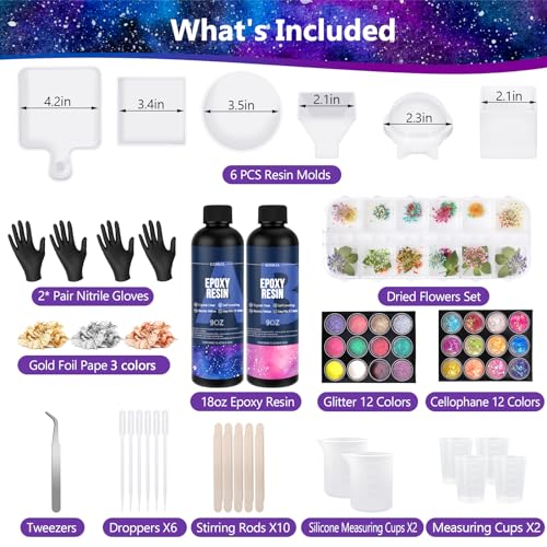KISREL Complete Epoxy Resin Kit with Silicone Molds