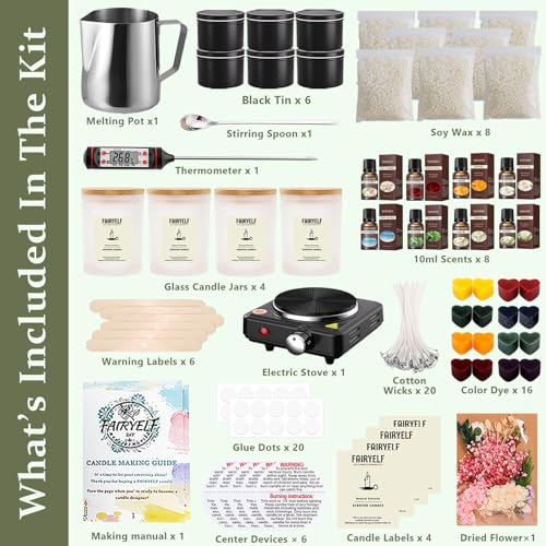 Complete Candle Making Kit with 8 Scents