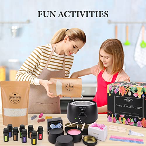 Easy Candle Making Kit with Soy Wax & Tools