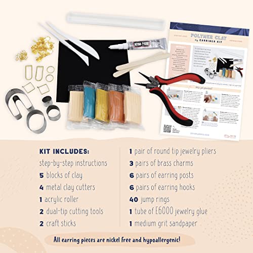 DIY Earring Making Kit - 12 Polymer Clay Earrings