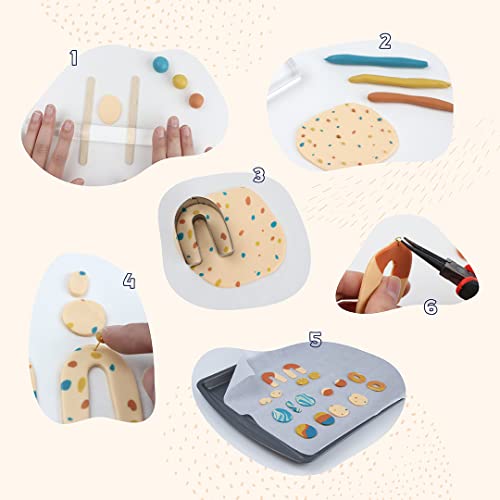 DIY Earring Making Kit - 12 Polymer Clay Earrings