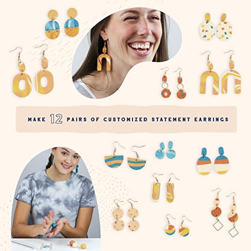 DIY Earring Making Kit - 12 Polymer Clay Earrings