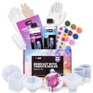 DIY Epoxy Resin Kit with Molds and Pigments