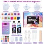 DIY Epoxy Resin Kit with Molds and Pigments