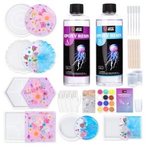 DIY Epoxy Resin Coaster Kit with Molds