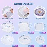 DIY Epoxy Resin Coaster Kit with Molds
